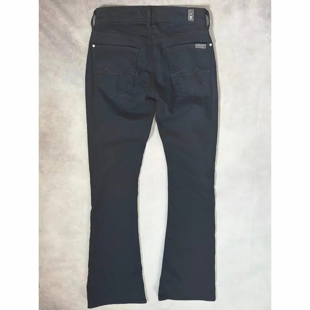 7 For All Mankind Black Flare Bootcut Jeans Size 23 Stretch Y2K Low Mid Rise 32